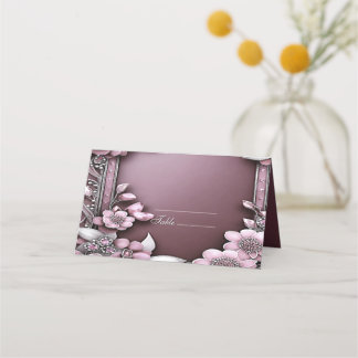 De Placement Carte Place Frame Floral Rose