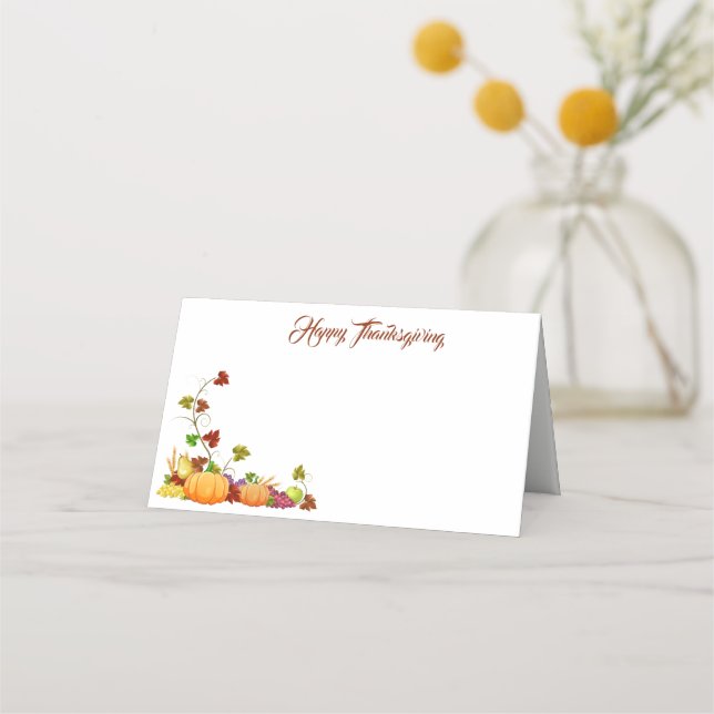 De Placement Carte Place Nom Thanksgiving (Devant)