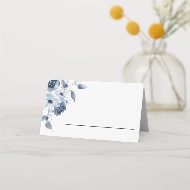 De Placement Carte Place Platinée Florale Bleue (Devant)