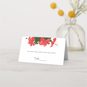 De Placement Carte Place Pliée Hibiscus Rouge Lumineux