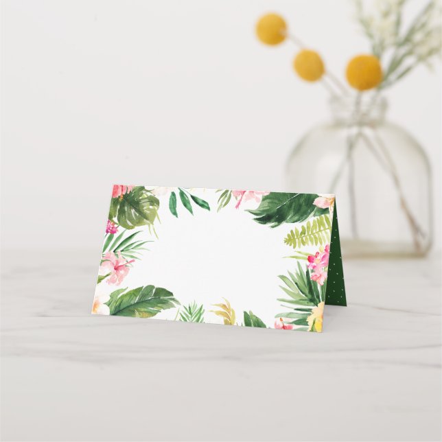 De Placement Carte Place Tropical Floral Aquarelle (Devant)