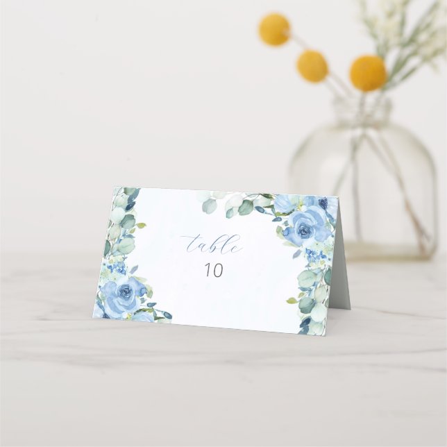 De Placement Carte Rose bleu aquarelle (Devant)