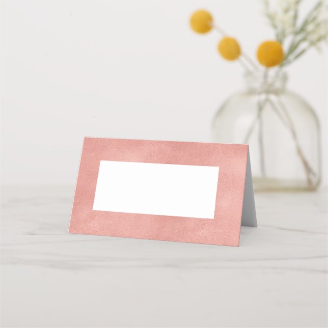 De Placement Carte rose Gold Faux Foil Moderne pliée Place Card (Devant)