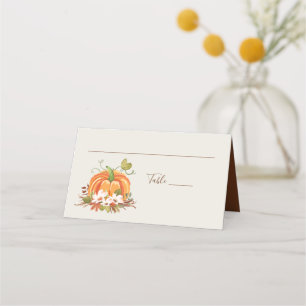 De Placement Carte Rustique Citrouille Place Card Automne Douch
