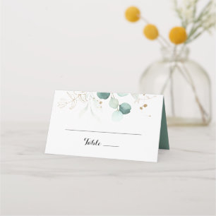 De Placement Carte Rustique Eucalyptus Gold Floral Mariage Plac
