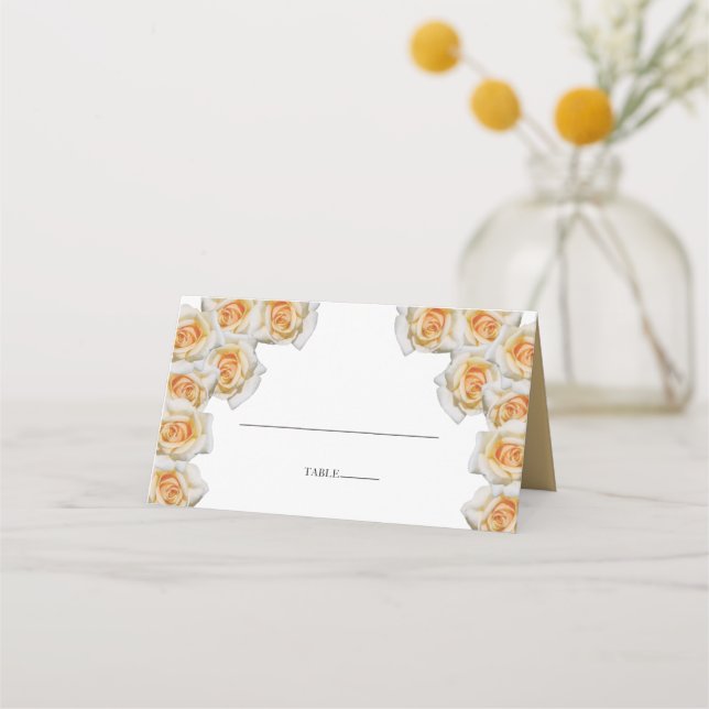 De Placement Carte Rustique Orange Mariage Rose (Devant)