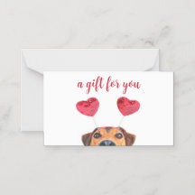 Cute Fun Dog Headband Valentine's Day Carte cadeau