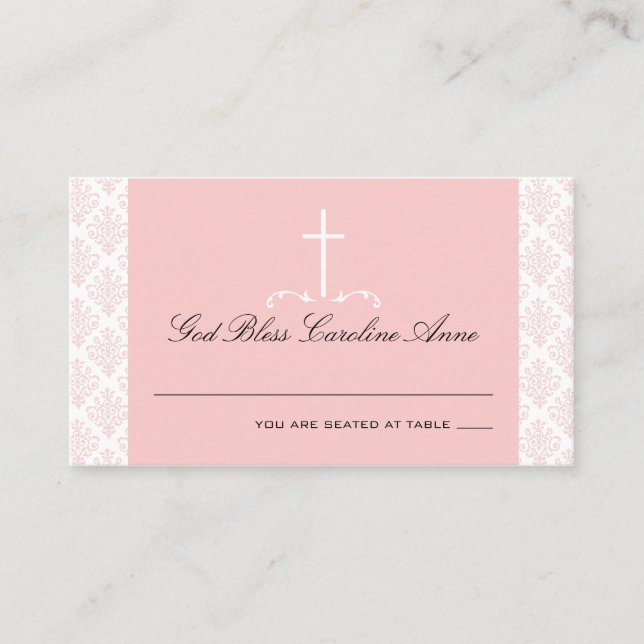 De Placement Damask Rose avec croix sur la carte (Devant)