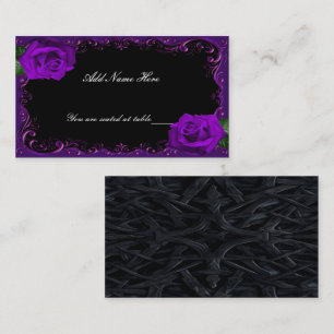 De Placement Élégant Goth violet Roses table carte place