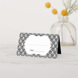 De Placement Elégante carte d'escorte Mariage damassé Blanc Noi