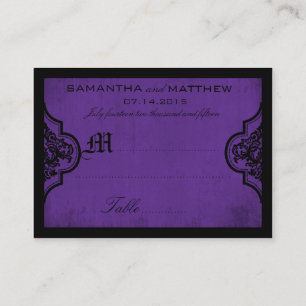 De Placement Gothique Damask Purple Grunge Mariage Carte Place