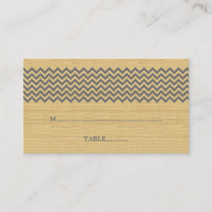 De Placement Gris Rustique Chevron Mariage Carte Place