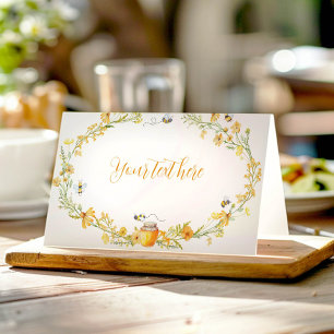 De Placement Honey Bee Floral Birthday Party Carte Place