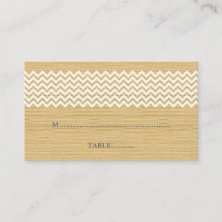 De Placement Ivory Rustic Chevron Mariage Carte Place