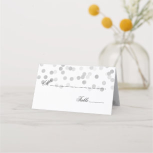 De Placement Mariage Carte Escort Parties scintillant argent Fo