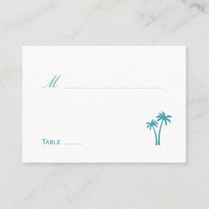 De Placement Palm Trees Mariage Carte Place - Blanc/Aqua