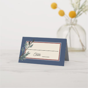 De Placement Pine Bleu Hiver Mariage Lieu Carte Tente