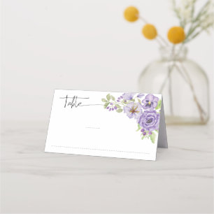 De Placement Purple rêves stylisés floraux pliés Carte Place