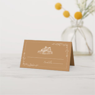 De Placement Rustic Grange Goldenrod Mariage Carte Place