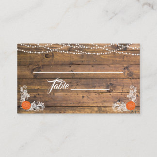 De Placement Rustic Wood Twinkle Lights dentelle Mariage Carte 