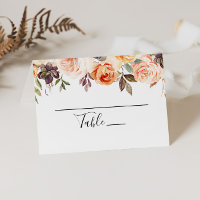 Rustique Automne Élégant Floral Mariage Carte Plac
