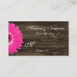 De Placement Rustique Hot rose Gerber Daisy Mariage Place Carte