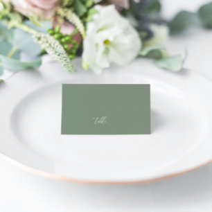 De Placement Sage Green Moderne Élégant Mariage Vierge Carte Pl