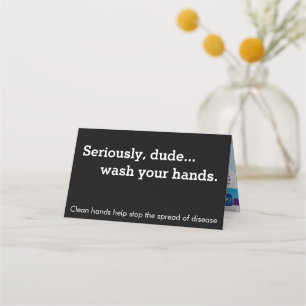 De Placement Sérieusement Dude Handwash Reminder Carte Place