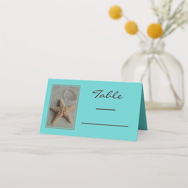 De Placement Starfish dans la carte Sand Beach Place Card (Devant)