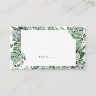 De Placement Une verdure succulente Carte Mariage Green Flat