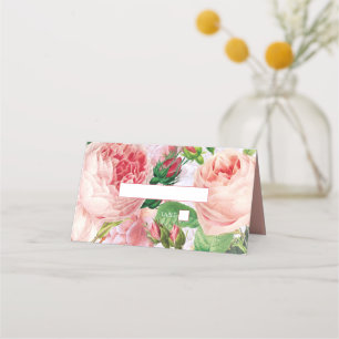 De Placement Vintage Floral Botanique Rose Mariage Carte Place