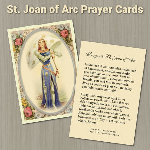 De Placement Vintage Religieux Saint Jeanne d'Arc Prière Carte