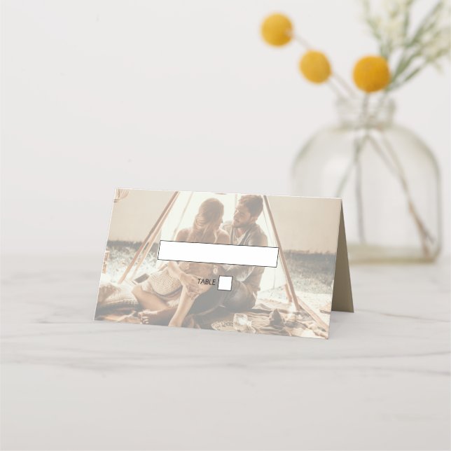 De Placement Vos propres photos Faded Mariage Carte Place (Devant)