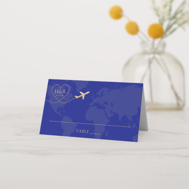 De Placement Voyage thème Mariage Logo Carte bleue (Devant)
