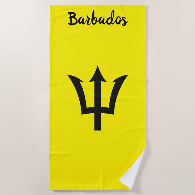 De Plage Barbados Trident Yellow Beach Serviette (Devant)