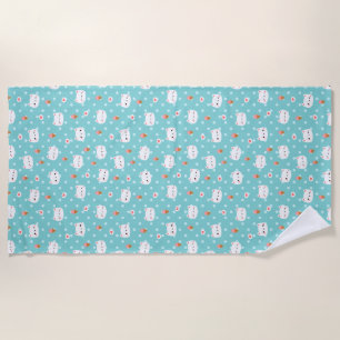De Plage Cute Chat et crème glacée serviette Motif