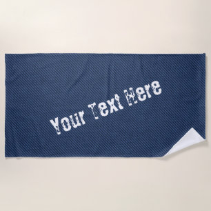 De Plage Faux Blue Jeans Beach Serviette Votre texte person