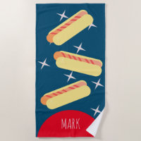 Grand Hotdogs Stars Blue Name Beach Serviette
