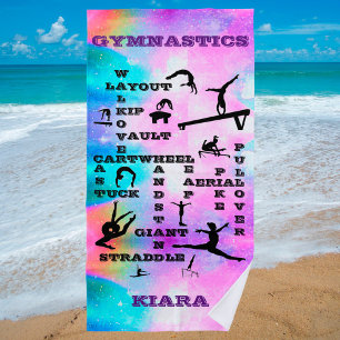 De Plage Gymnastique personnalisée Mots-croisés Serviette d