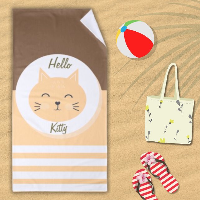 De Plage Hello Kitty Beach Serviette Blanc & chocolat Coule (Créateur téléchargé)