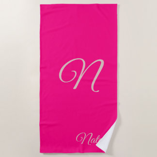 De Plage Robe claire couleur solide monogrammed serviette d