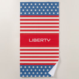 De Plage Rouge Bleu Customisé Liberty Beach Serviette