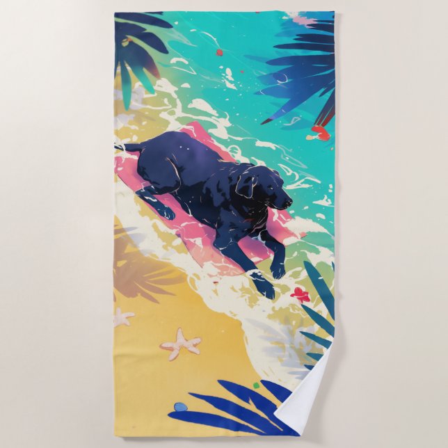 De Plage Serviette Black Lab Beach Days (Devant)