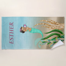 Serviette Mermaid Monogram Beach