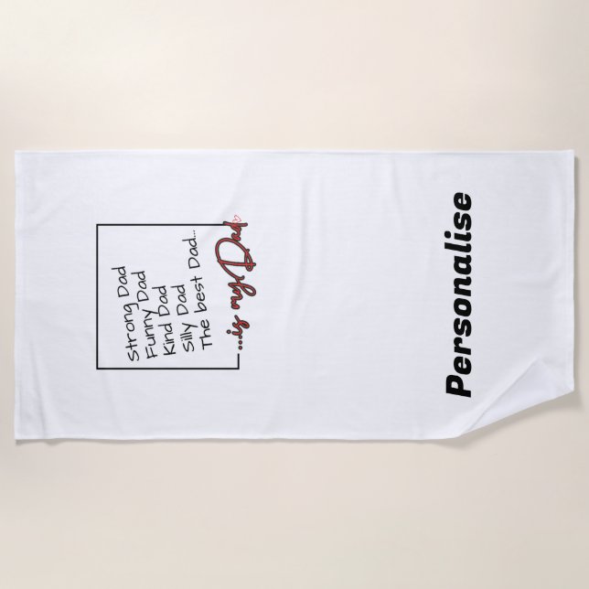 De Plage Serviette pour papa - Personnalisé - Le meilleur p (Devant)