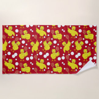 De Plage Tennis Chick Motif Beach Serviette