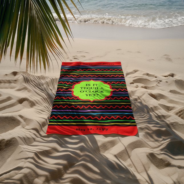 De Plage Tequila O'Clock Événement personnalisé Serviette d (Créateur téléchargé)