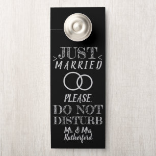 De Porte Chalkboard juste marié ne dérange pas Affichette d