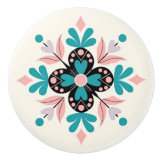 De Porte En Céramique Bouton d'armoire à fleur pastel
