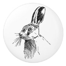 Bouton illustré par lièvres